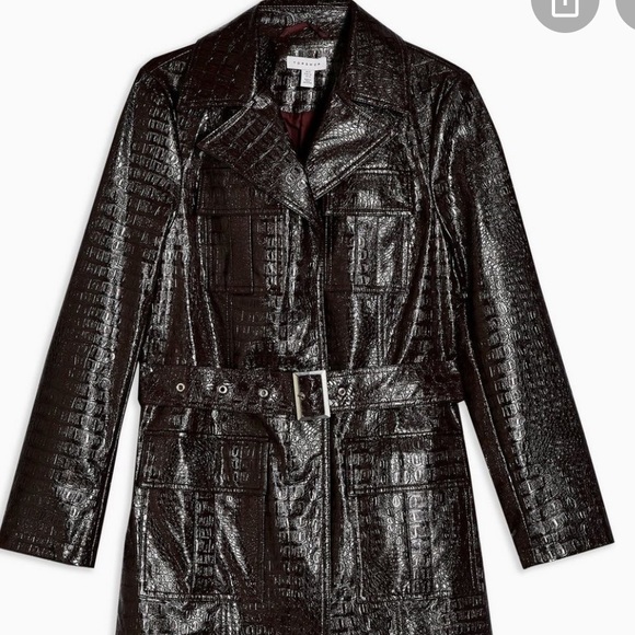 NWT! Topshop Tula faux alligator trench coat - Picture 2 of 5
